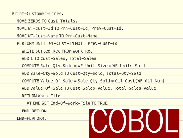 COBOL code sample