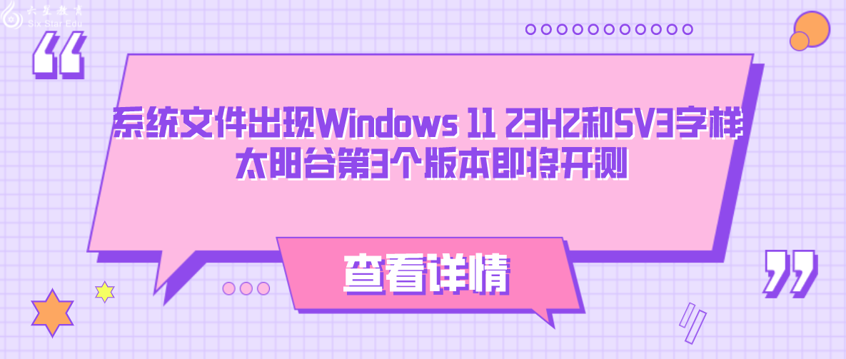系统文件出现Windows 11 23H2和SV3字样 太阳谷第3个版本即将开测