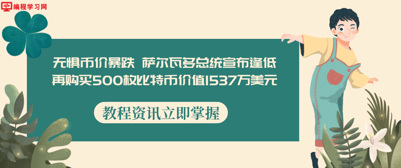 无惧币价暴跌 萨尔瓦多总统宣布逢低再购买500枚比特币价值1537万美元