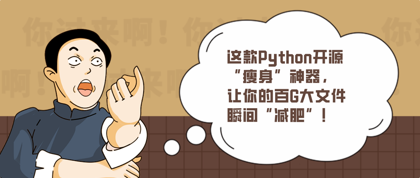 这款Python开源“瘦身”神器，让你的百G大文件瞬间“减肥”！