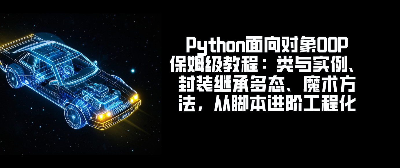 Python面向对象OOP保姆级教程：类与实例、封装继承多态、魔术方法，从脚本进阶工程化